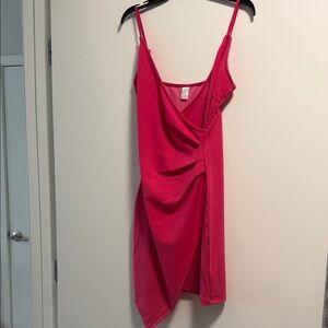 Elegant Pink Wrap Dress